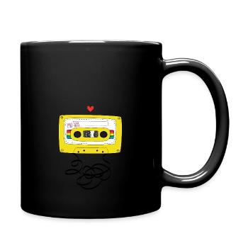 Kassette & Stift - Tasse einfarbig - Schwarz - Rechts