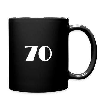 70. 70 JAHRE. 70-JÄHRIGES JUBILÄUM. GEBURTSTAG 70 JAHRE. - Tasse einfarbig - Schwarz - Rechts