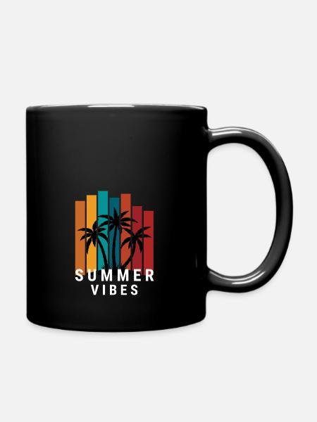 Summer Vibes - Summer, Sun, Sunshine - Full Colour Mug - black