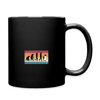 Pinguin Menschen Tier Evolution - Tasse einfarbig - Schwarz - Rechts
