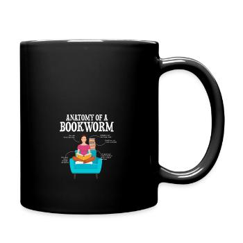 Anatomy eines Bücherwurms - Tasse einfarbig - Schwarz - Rechts