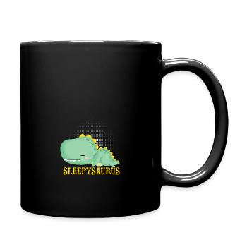 Funny Sleppysaurus Dinosaur Motif - Full Colour Mug - black - Right