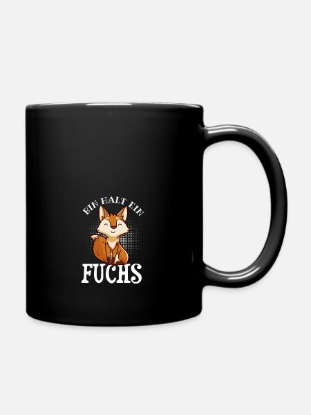 Süße Fuchs Tier Spruch Illustration - Tasse einfarbig - Schwarz