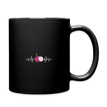 Funny Heartbeat Onion Motif - Full Colour Mug - black - Right