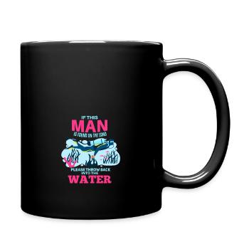 Lustiges Taucher Schwimmer Spruch Motiv - Tasse einfarbig - Schwarz - Rechts