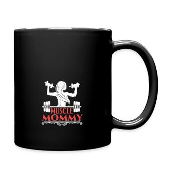 Muscle Mommy Fitness Spruch - Tasse einfarbig - Schwarz - Rechts