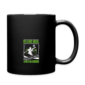 Cooles Fußballer Fußball Spruch Motiv - Tasse einfarbig - Schwarz - Rechts