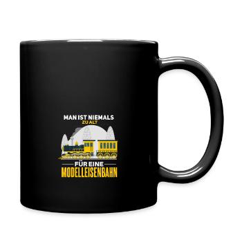 Cooler Eisenbahn Modelleisenbahn Spruch - Tasse einfarbig - Schwarz - Rechts