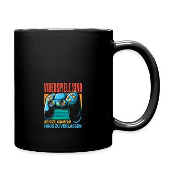 Cooles Gamer Zocker Spruch Design - Tasse einfarbig - Schwarz - Rechts
