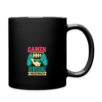 Cooles Gamer Zocker Spruch Design - Tasse einfarbig - Schwarz - Rechts