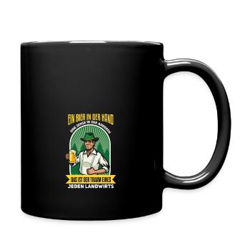 Witziger Landwirt und Bier Spruch - Tasse einfarbig - Schwarz - Rechts