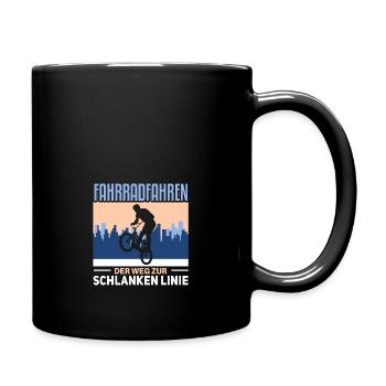 Cooles Mountainbiker Biker Fahrrad Motiv - Tasse einfarbig - Schwarz - Rechts