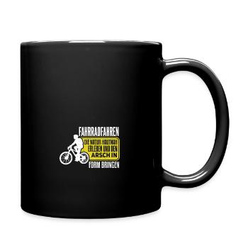 Cooles Mountainbiker Biker Fahrrad Motiv - Tasse einfarbig - Schwarz - Rechts