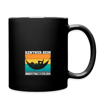 Witziges Renten Rentner Spruch Motiv - Tasse einfarbig - Schwarz - Rechts