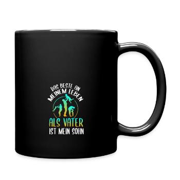 Cooler Vater und Sohn Spruch - Tasse einfarbig - Schwarz - Rechts