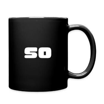 50. 50 YEARS. 50th ANNIVERSARY. BIRTHDAY 50 YEARS. - Full Colour Mug - black - Right