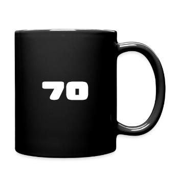 70. 70 JAHRE. 70-JÄHRIGES JUBILÄUM. GEBURTSTAG 70 JAHRE. - Tasse einfarbig - Schwarz - Rechts
