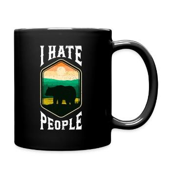 I hate people Bär Vintage - Ich hasse Menschen - Tasse einfarbig - Schwarz - Rechts