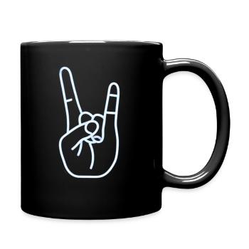 Rock Geste - Tasse einfarbig - Schwarz - Rechts