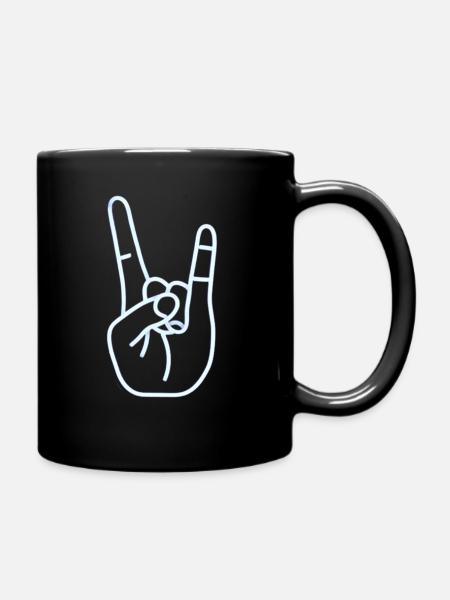 Rock Geste - Tasse einfarbig - Schwarz