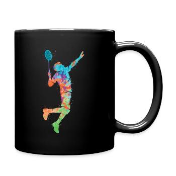 Badminton Colorful Badminton Player Kids Badminton - Full Colour Mug - black - Right