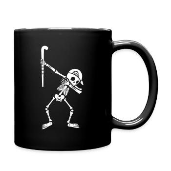 Hockeyspieler Dabbing Skelett Hockey Feldhockey - Tasse einfarbig - Schwarz - Rechts
