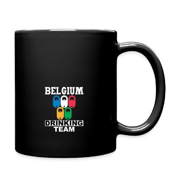 Belgien Trinkteam lustige trinken Bier Liebhaber - Tasse einfarbig - Schwarz - Rechts