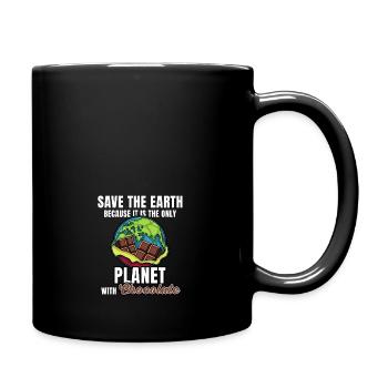 Rettet die Erde, Schokolade! - Tasse einfarbig - Schwarz - Rechts