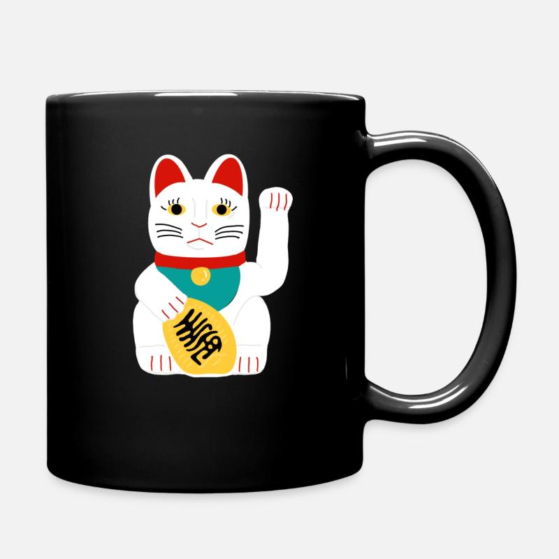 Winkekatze - Tasse einfarbig - Schwarz