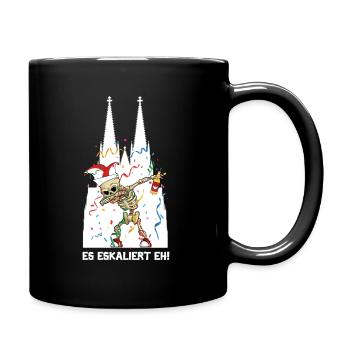 Karneval Kölle Alaaf Dabbing Skelett Fun - Tasse einfarbig - Schwarz - Rechts