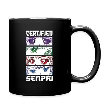 Certified Senpai Anime Manga Zertifizierter Senpai - Tasse einfarbig - Schwarz - Rechts