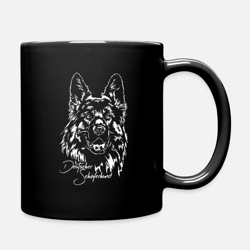 DEUTSCHER SCHÄFERHUND langhaar Wilsigns Hund Hunde - Tasse einfarbig - Schwarz