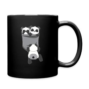 Pandas Breast Bag Funny Panda Bears Gift - Full Colour Mug - black - Right