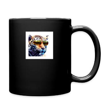 Tiger Wow - Tasse einfarbig - Schwarz - Rechts