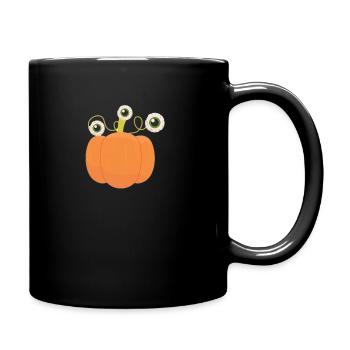 citrouille Halloween orange - Mug uni - noir - Droite