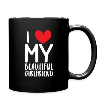 Paare Liebe Herz Freund Geschenkidee Beziehung - Tasse einfarbig - Schwarz - Rechts
