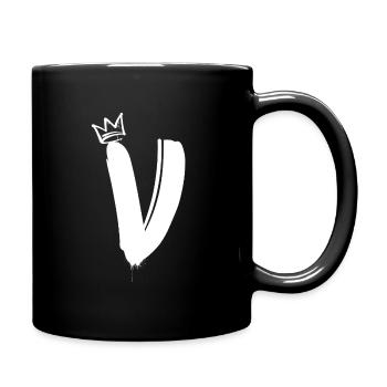 V - Tasse einfarbig - Schwarz - Rechts