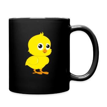 Young Little Yellow Chick Chicken Chicken Farmer - Full Colour Mug - black - Right
