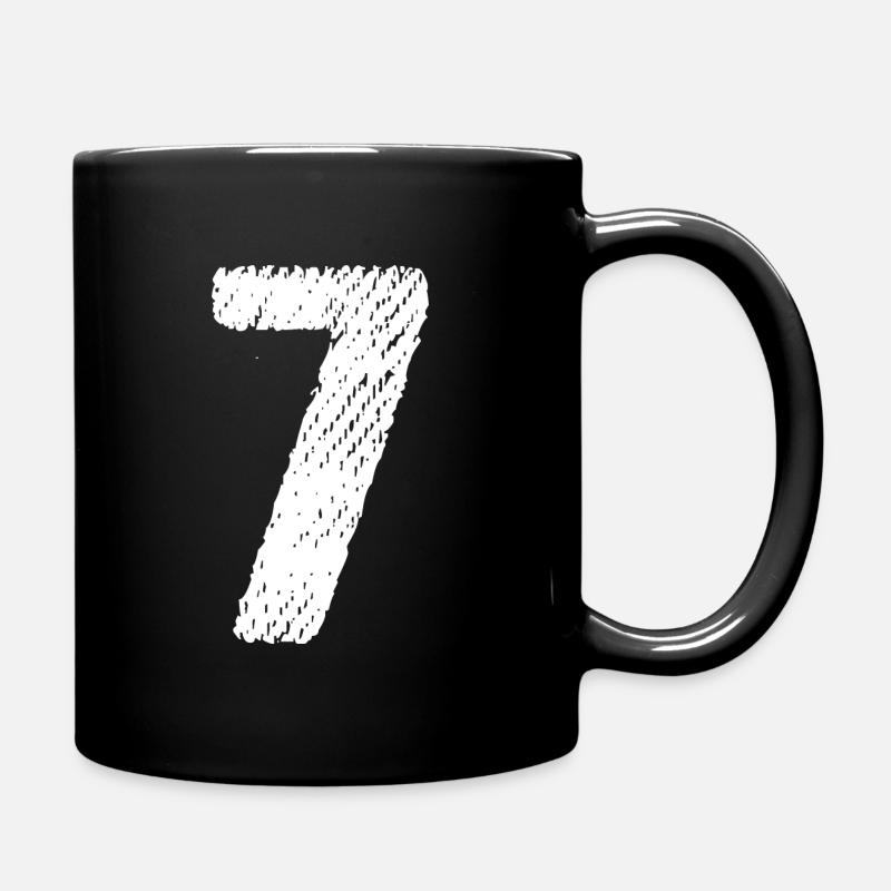 7 Zahl Trikot - Tasse einfarbig - Schwarz