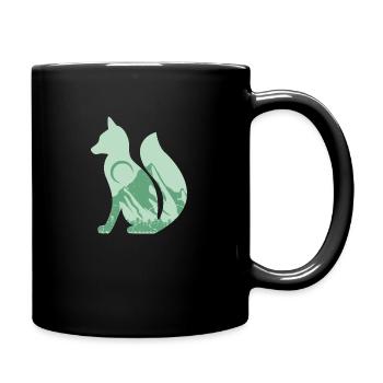 Der Fuchs Mit Berge Wandern Klettern Geschenk - Tasse einfarbig - Schwarz - Rechts