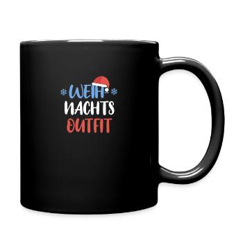 Weihnachtsoutfit Weihnachten Weihnachtsgeschenk - Tasse einfarbig - Schwarz - Rechts