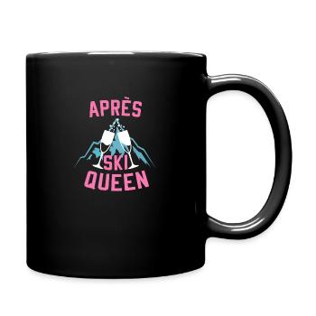 Skifahrerin Geschenk Apres Ski Queen Party - Tasse einfarbig - Schwarz - Rechts