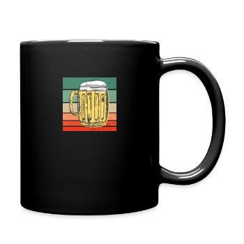 Vintage Retro Bier Glas - Tasse einfarbig - Schwarz - Rechts