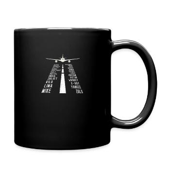 Pilot Airplane Alphabet - Phonetic Alphabet - Full Colour Mug - black - Right