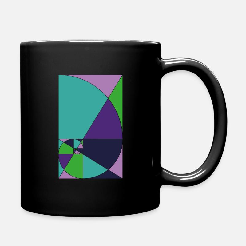Spiral Geometry Gift Fibonacci Follow Math - Full Colour Mug - black