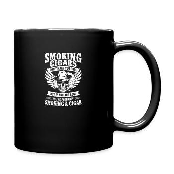 Fumeur de cigares Crâne d’amateur de cigares - Mug uni - noir - Droite