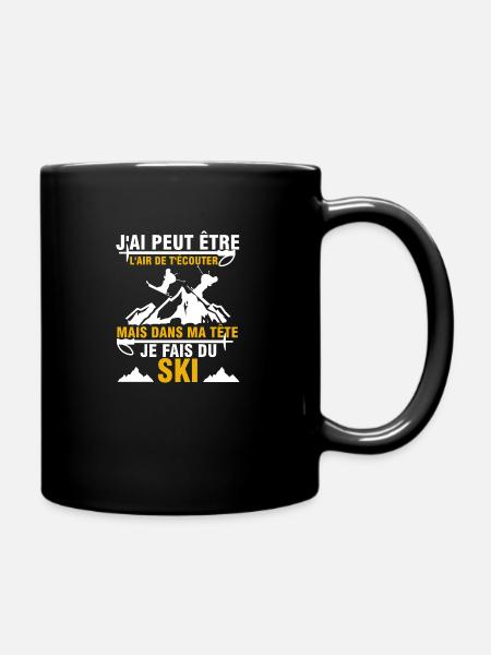 Je fais du ski cadeau humour skieur skieuse - Mug uni - noir