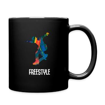 Skateboard Freestyle - Full Colour Mug - black - Right