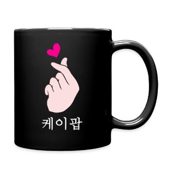 Funny K-Pop - KPop Hand Symbol Cute Korean Music - Tasse einfarbig - Schwarz - Rechts