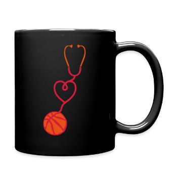 basketball stethoscope coeur love - Mug uni - noir - Droite